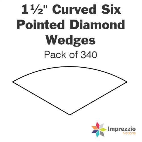 1½" Curved Six Pointed Diamond Wedge Papers - Pack of 340