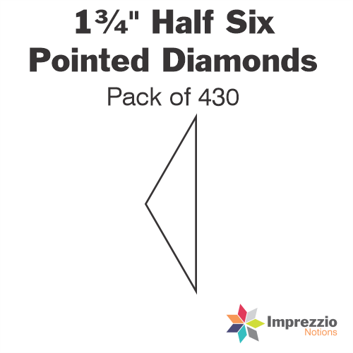 1¾" Half Six Pointed Diamond Papers - Pack of 430