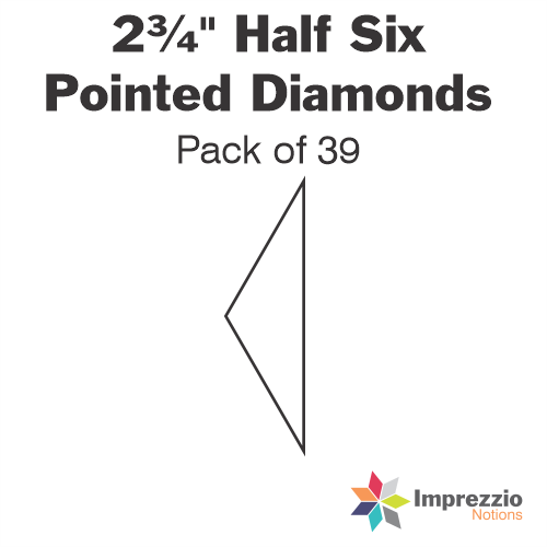 2¾" Half Six Pointed Diamonds Papers - Pack of 39