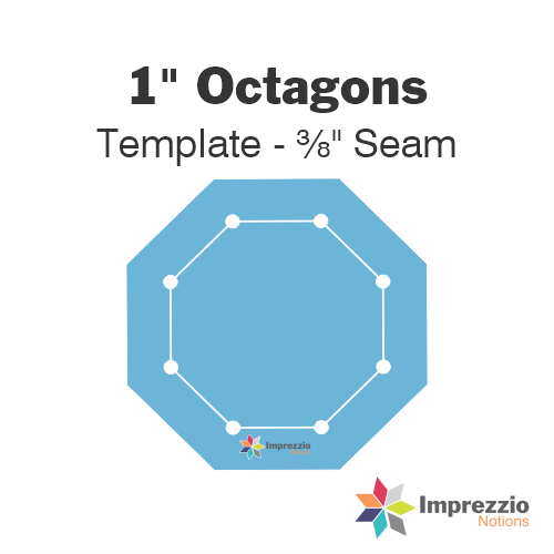 1" Octagon Template - ⅜" Seam
