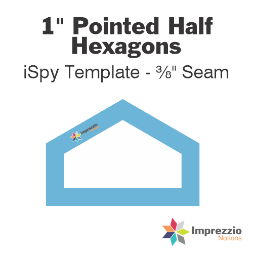 1" Pointed Half Hexagon iSpy Template - ⅜" Seam 