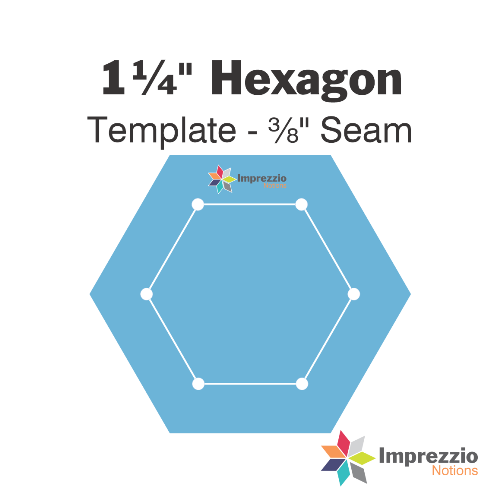 1¼" Hexagon Template - ⅜" Seam