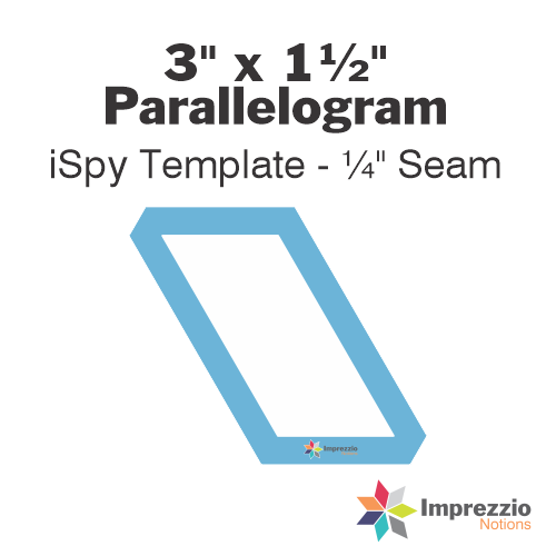 3" x 1½" Parallelogram iSpy Template - ¼" Seam