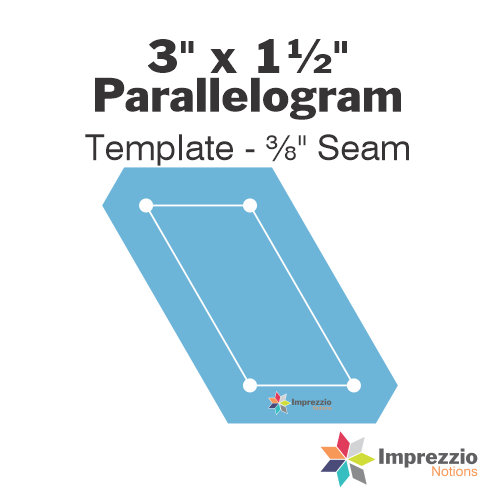 3" x 1½" Parallelogram Template - ⅜" Seam