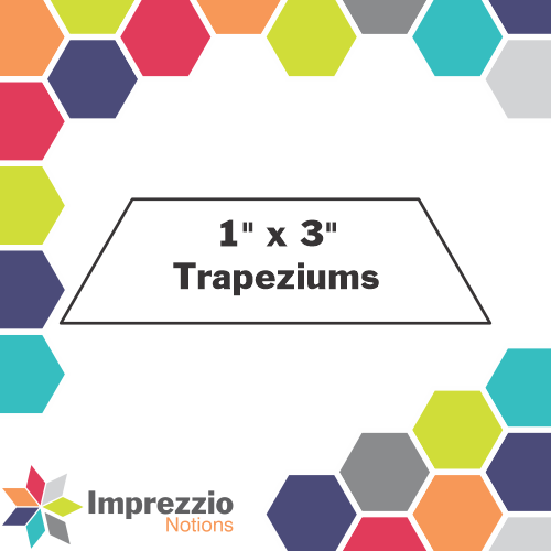 1" x 3" Trapezium iSpy Template - ¼" Seam