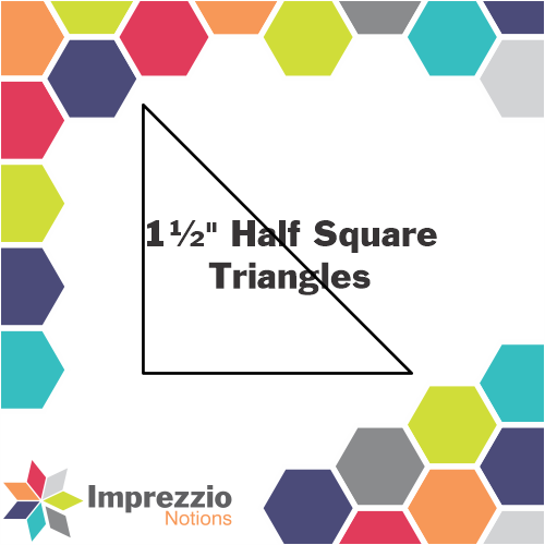 1½" Half Square Triangle Template - ¼" Seam