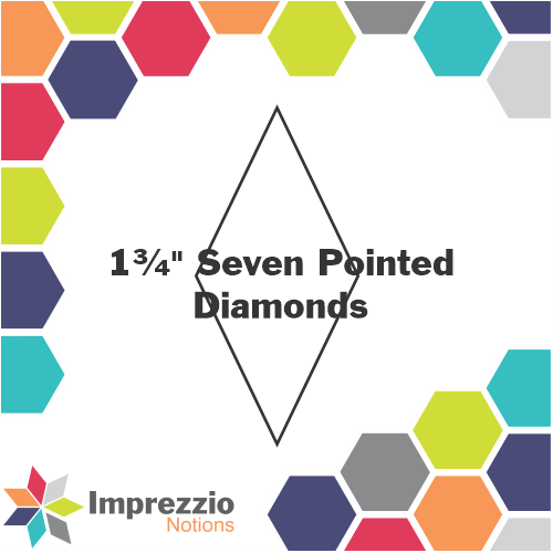 1¾" Seven Pointed Diamond iSpy Template - ⅜" Seam
