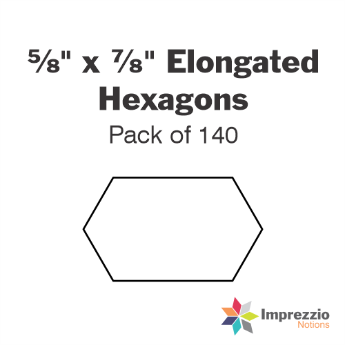 ⅝" x ⅞" Elongated Hexagon Papers - Pack of 140