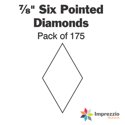 ⅞" Six Pointed Diamond Papers - Pack of 175