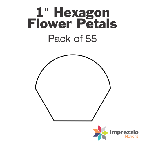 1" Hexagon Flower Petal Papers - Pack of 55