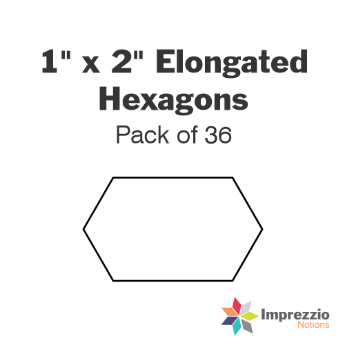 1" x 2" Elongated Hexagon Papers - Pack of 36