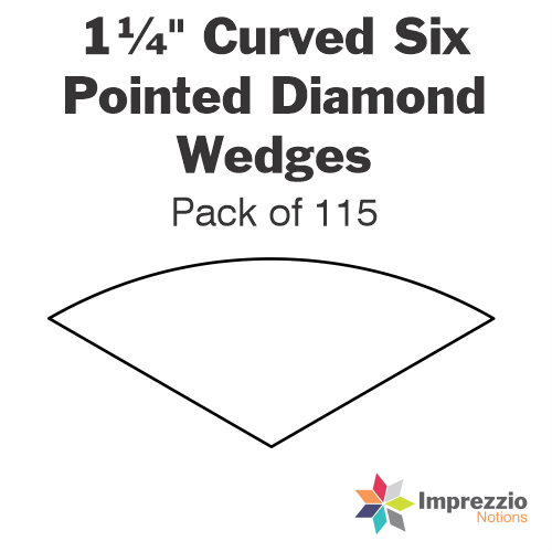1¼" Curved Six Pointed Diamond Wedge Papers - Pack of 115