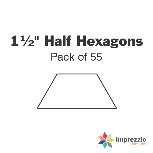 1½" Half Hexagon Papers - Pack of 55