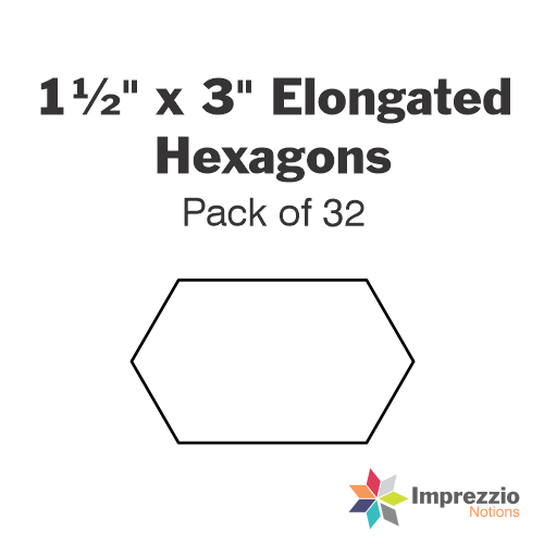 1½" x 3" Elongated Hexagon Papers - Pack of 32