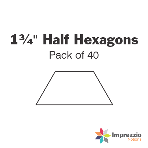 1¾" Half Hexagon Papers - Pack of 40