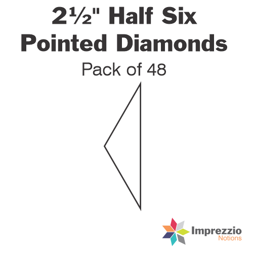 2½" Half Six Pointed Diamond Papers - Pack of 48