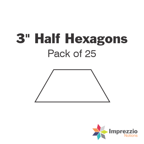 3" Half Hexagon Papers - Pack of 25