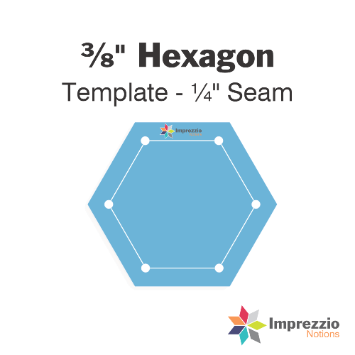 ⅜" Hexagon Template - ¼" Seam