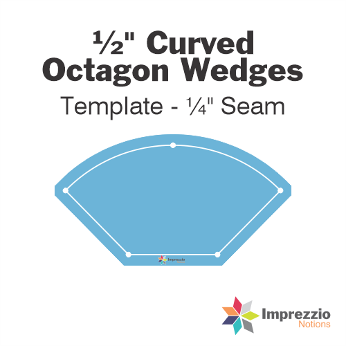 ½" Curved Octagon Wedge Template - ¼" Seam