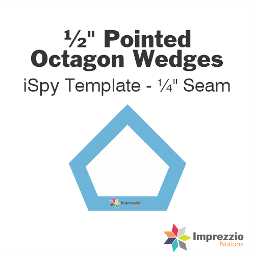 ½" Pointed Octagon Wedge iSpy Template - ¼" Seam