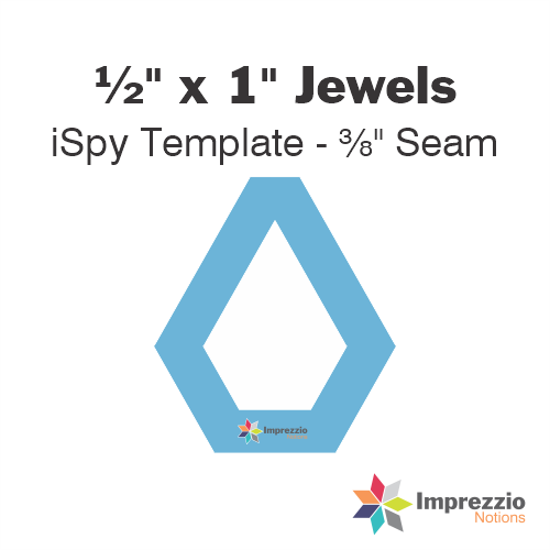 ½" x 1" Jewel iSpy Template - ⅜" Seam