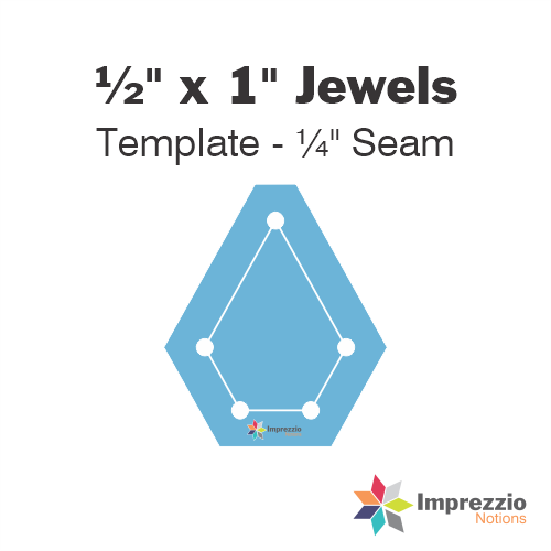 ½" x 1" Jewel Template - ¼" Seam