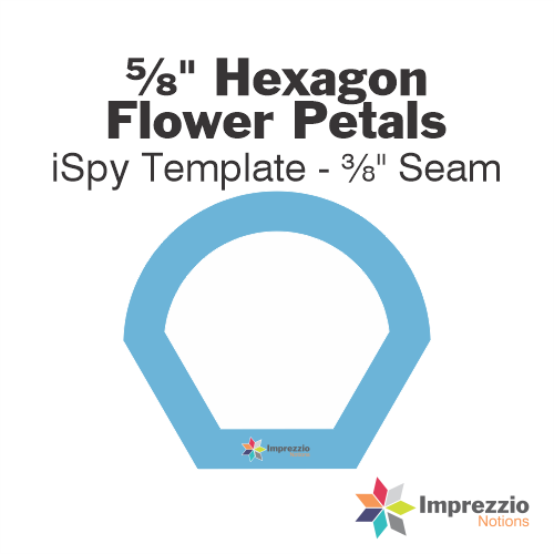 ⅝" Hexagon Flower Petal iSpy Template - ⅜" Seam