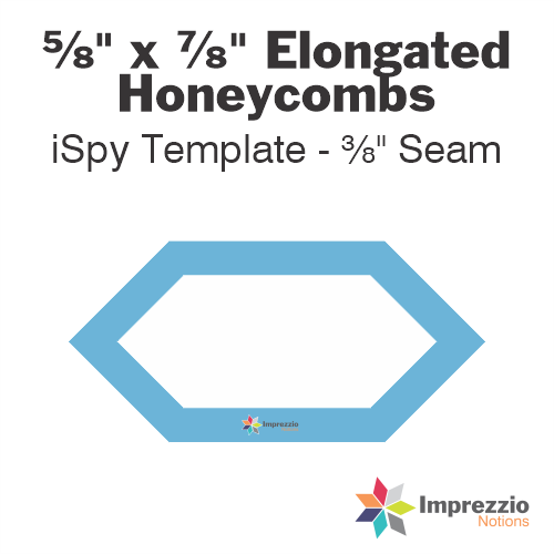 ⅝" x ⅞" Elongated Honeycomb iSpy Template - ⅜" Seam