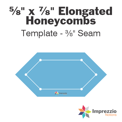 ⅝" x ⅞" Elongated Honeycomb Template - ⅜" Seam