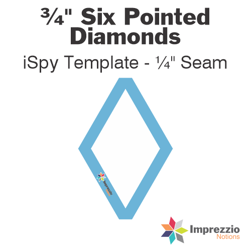 ¾" Six Pointed Diamond iSpy Template - ¼" Seam