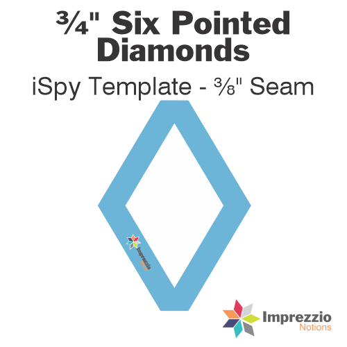 ¾" Six Pointed Diamond iSpy Template - ⅜" Seam