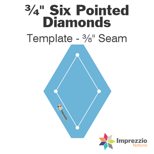 ¾" Six Pointed Diamond Template - ⅜" Seam