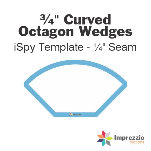 ¾" Curved Octagon Wedge iSpy Template - ¼" Seam