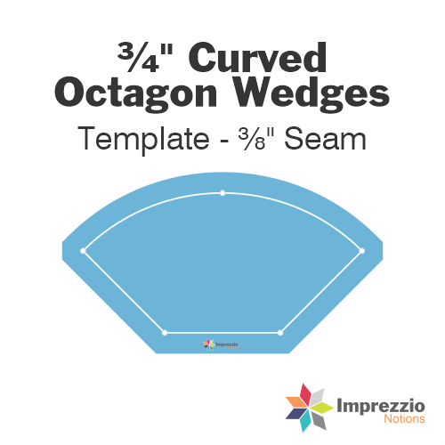 ¾" Curved Octagon Wedge Template - ⅜" Seam