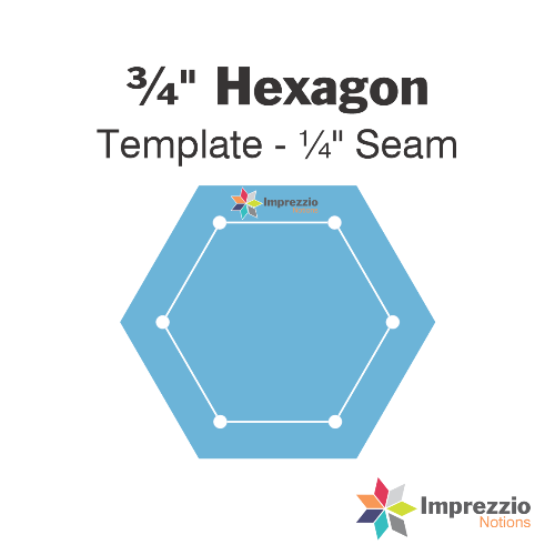 ¾" Hexagon Template - ¼" Seam