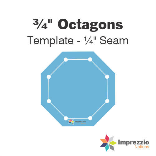¾" Octagon Template - ¼" Seam