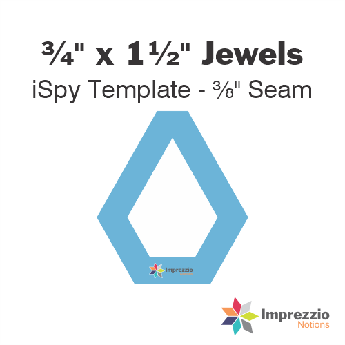 ¾" x 1½" Jewel iSpy Template - ⅜" Seam