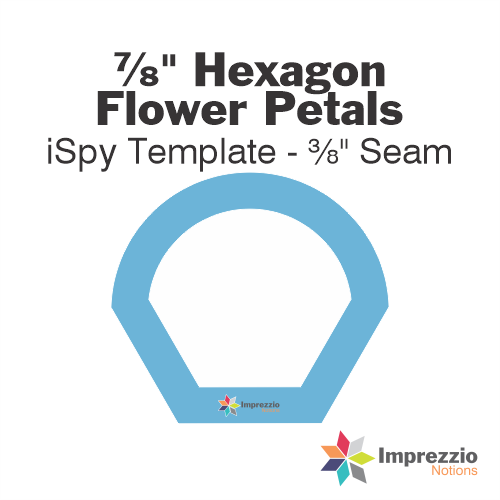 ⅞" Hexagon Flower Petal iSpy Template - ⅜" Seam