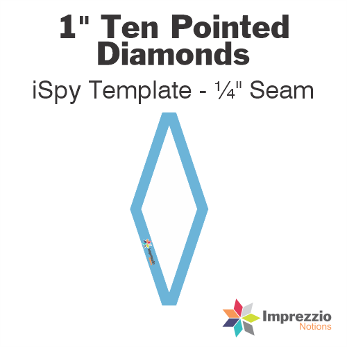 1" Ten Pointed Diamond iSpy Template - ¼" Seam