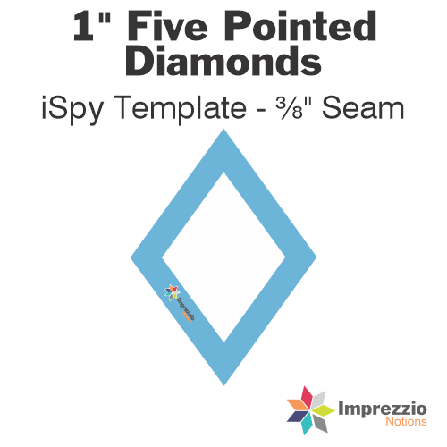 1" Five Pointed Diamond iSpy Template - ⅜" Seam