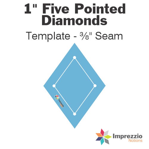 1" Five Pointed Diamond Template - ⅜" Seam