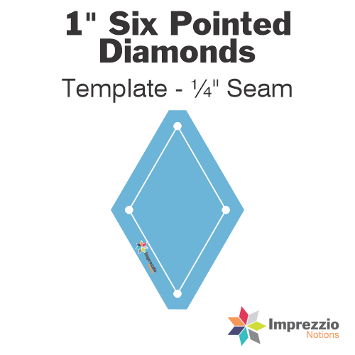 1" Six Pointed Diamond Template - ¼" Seam