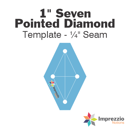 1" Seven Pointed Diamond Template - ¼" Seam