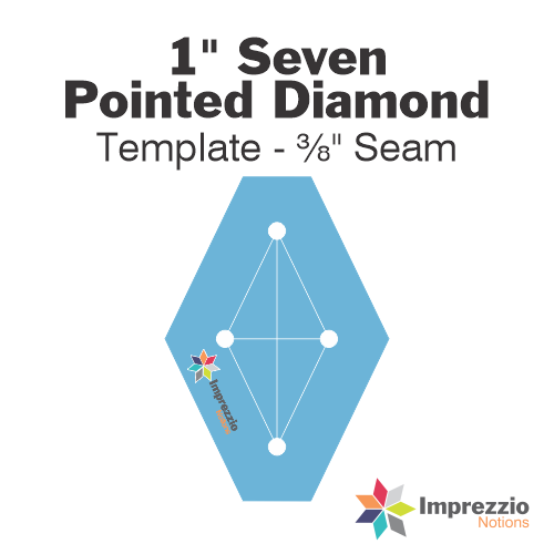 1" Seven Pointed Diamond Template - ⅜" Seam