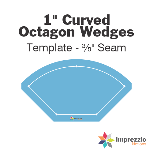 1" Curved Octagon Wedge Template - ⅜" Seam