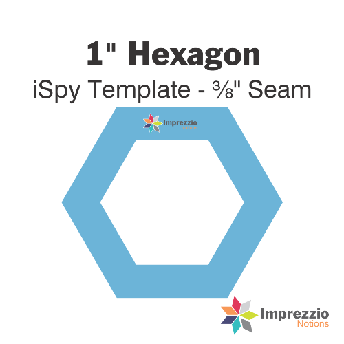 1" Hexagon iSpy Template - ⅜" Seam