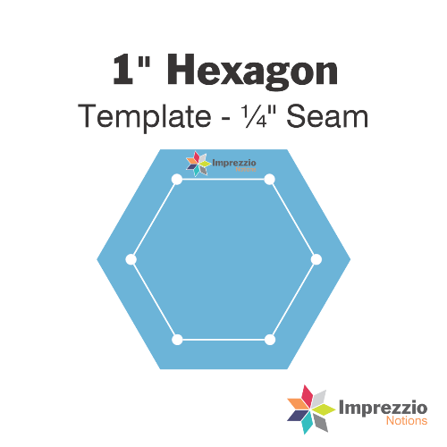 1" Hexagon Template - ¼" Seam