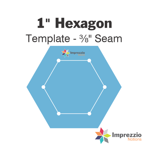 1" Hexagon Template - ⅜" Seam