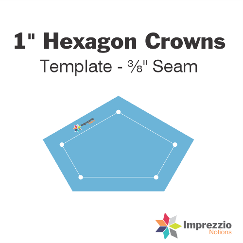 1" Hexagon Crown Template - ⅜" Seam