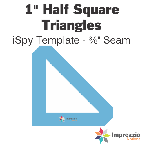 1" Half Square Triangle iSpy Template - ⅜" Seam